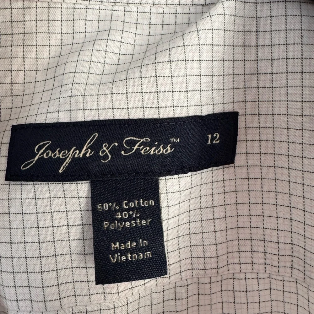 Joseph & Feiss Boys's White Checkered Dress Shirt